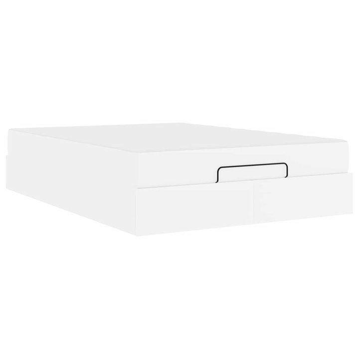 Ágykeret matraccal matracmal Tiszta fehér 160 x 200 cm Műbőr, vidaXL, 3399434