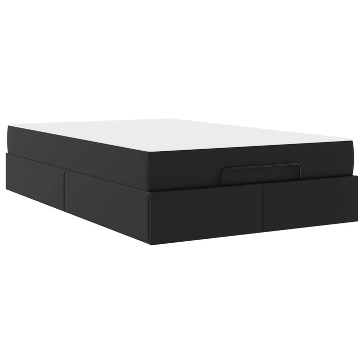 Ágykeret matraccal matracmal Fekete 120 x 190 cm Műbőr, vidaXL, 3399417