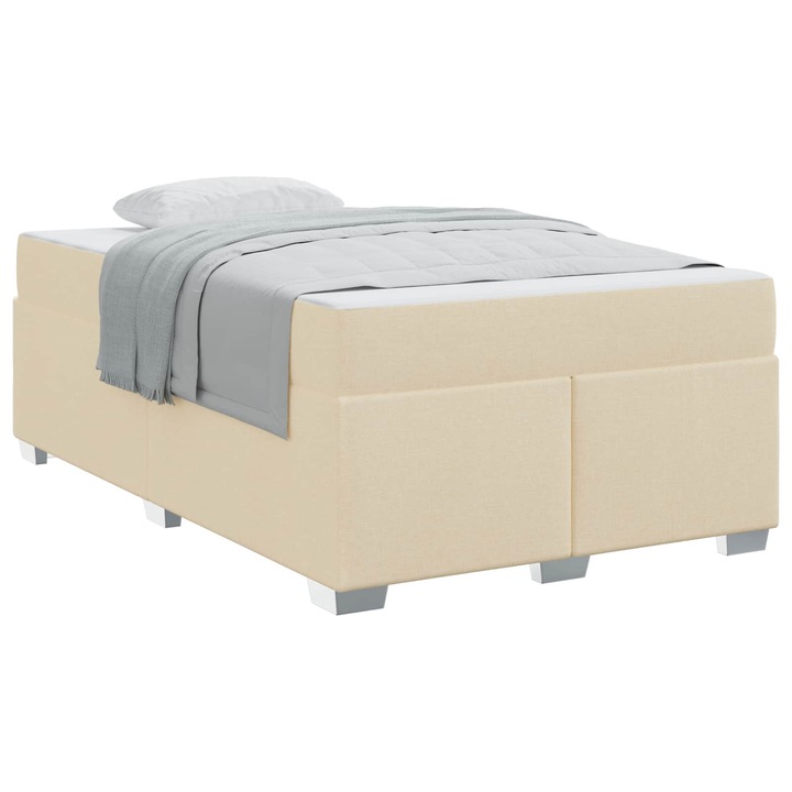 Ágykeret Krém 120 x 190 cm szövet, vidaXL, 3399178