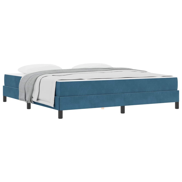 Boxspring ágy matraccal Sötét kék 180 x 200 cm Bársony, vidaXL, 3398711