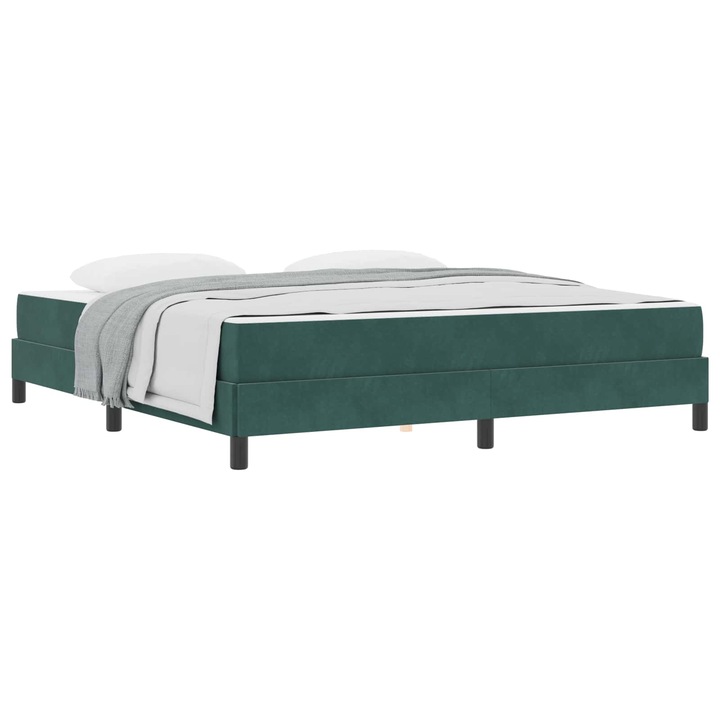 Boxspring ágy matraccal Sötétzöld 180 x 200 cm Bársony, vidaXL, 3398710
