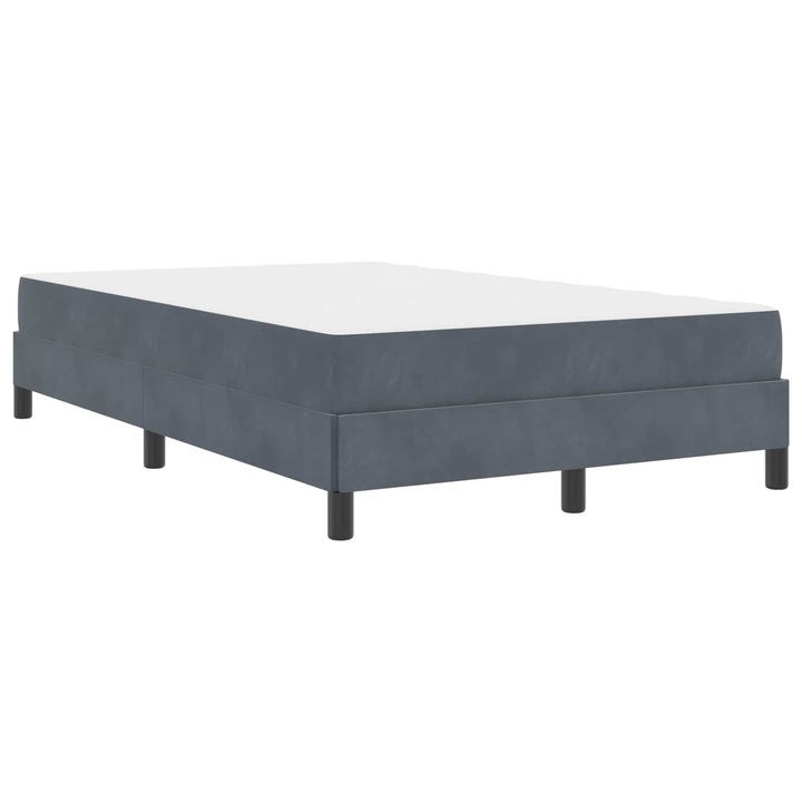 Boxspring ágy matraccal Sötétszürke 120 x 190 cm Bársony, vidaXL, 3398678