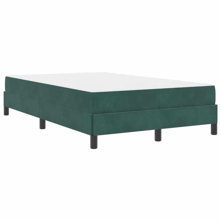 Boxspring ágy matraccal Sötétzöld 120 x 190 cm Bársony, vidaXL, 3398680