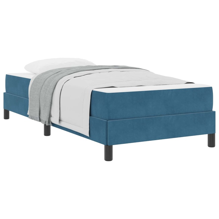 Boxspring ágy matraccal matracmal Sötét kék 80 x 200 cm Bársony, vidaXL, 3398657