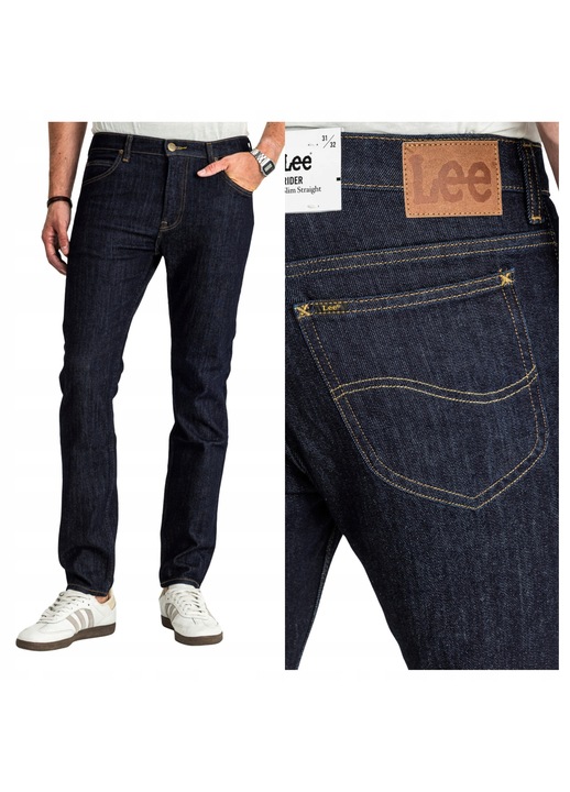 Férfi farmer, Lee, Rider, egyenes szárú, normál derék, cipzáros, hosszú, 5 zsebes, pamut, W33-L30 US, kék