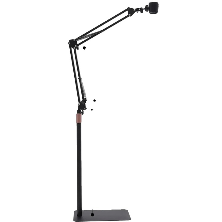 Suport pentru uscator de par, inaltime ajustabila, design hands-free, negru