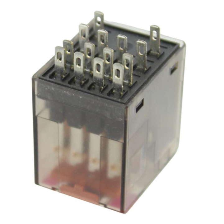 Releu electromagnetic, 12V AC, 6A, 4PDT, serie PT, TE Connectivity, 8-1419111-6, T161180