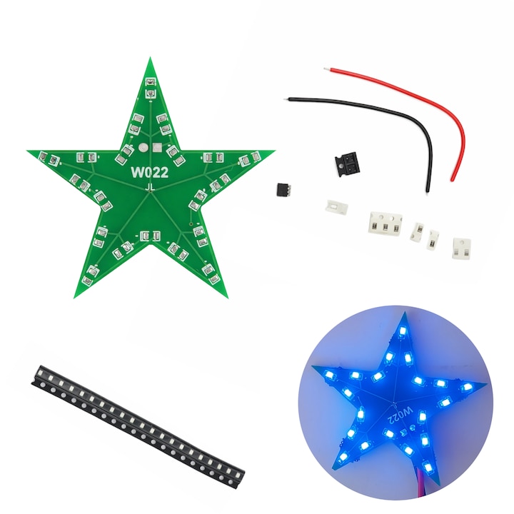 Комплект за сглобяване Kit DIY LED PBL-20S, SE, 20 сини SMD светодиода, 47x47mm