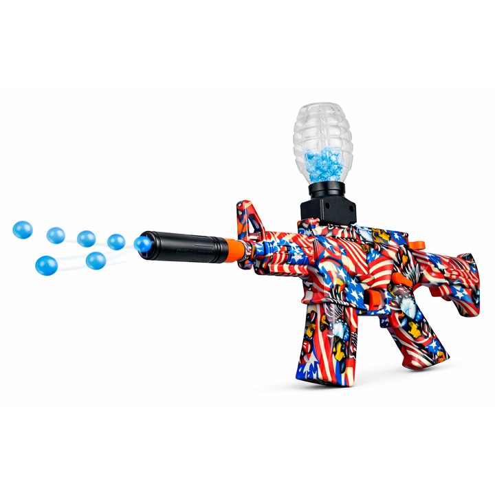 Електрическа пушка с гел топчета Sharpshooter M416, автоматична, USB презареждаема, двоен режим, 50 см