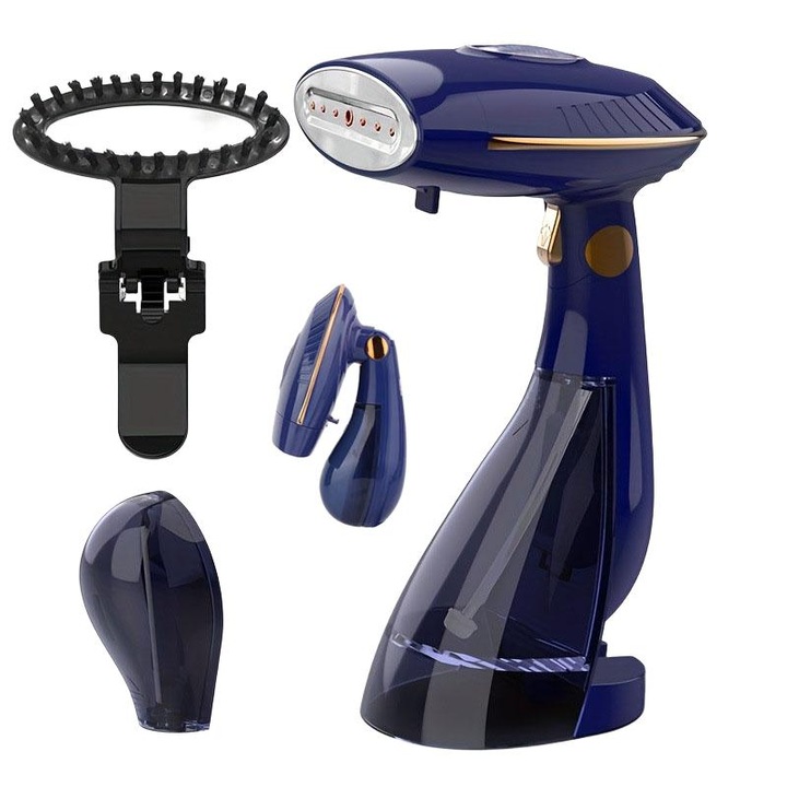 Fier de calcat cu aburi Walpck, 1500W, Aparat de calcat manual cu indeparteaza cutele din tesaturi, fier de calcat cu perie pentru tesaturi
