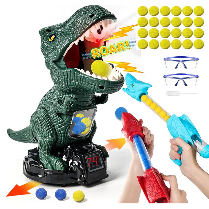 Играчка за стрелба Klenzo, комплект с 2 изстрелвачки, 24 топчета, зелен