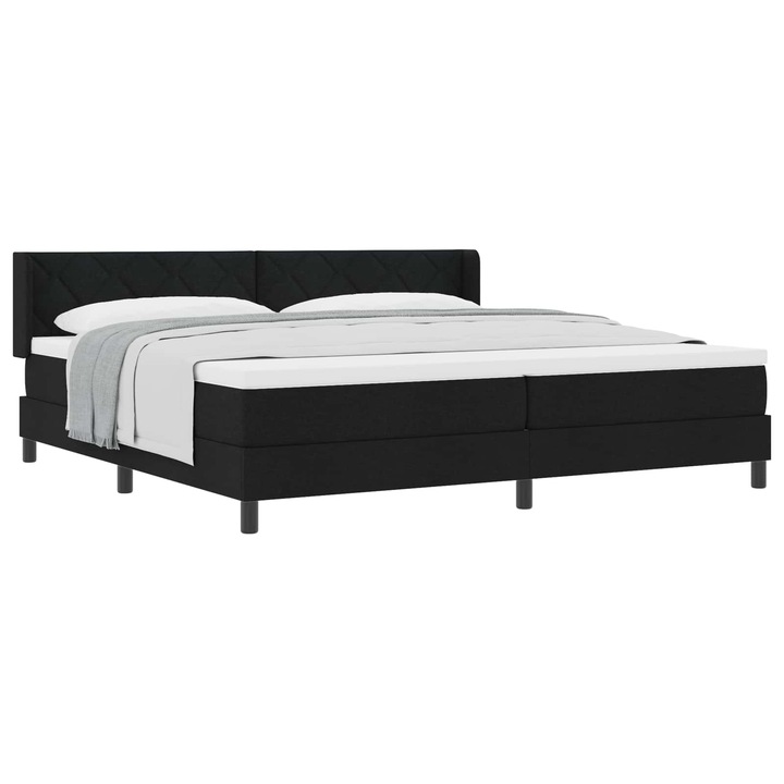 Boxspring ágy matraccal matracmal Fekete 200 x 200 cm, vidaXL, 3341190