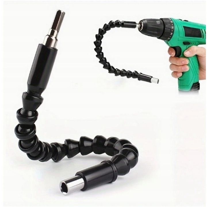 Set de extensie flexibila pentru burghiu, Wild Sale, 30cm, 360° flexibilitate, 1/4 inch