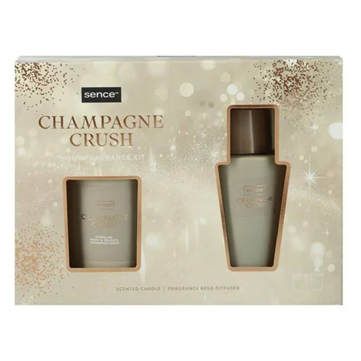 Sence 100ml szobaillatosító és 100g illatos gyertya szett, Champagne Crush