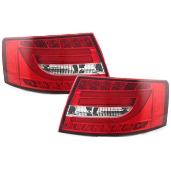 Stopuri LED KITT pentru Audi A6 4F Sedan 2004-2008, roșu/clair, set stânga-dreapta