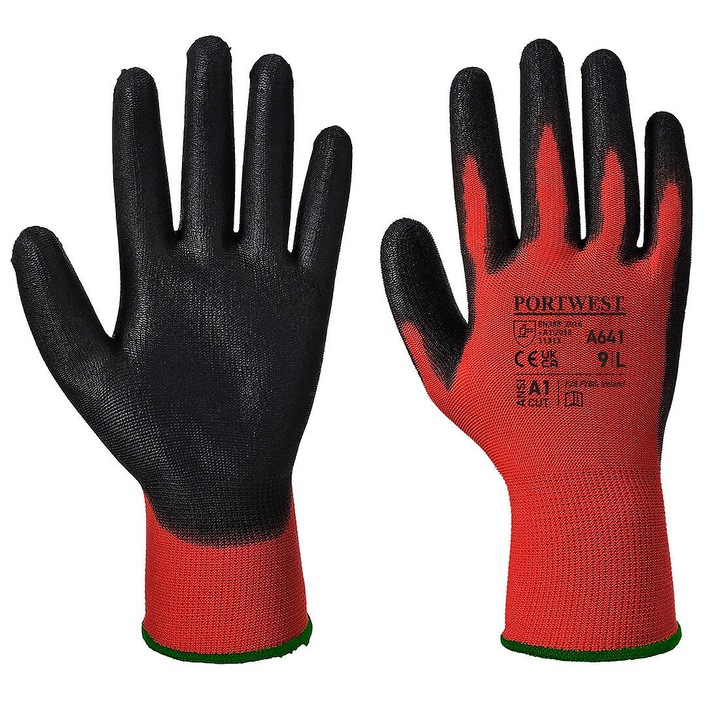 Portwest A641 védőkesztyű, piros, XXL (11) méret, kopásálló, kényelmes