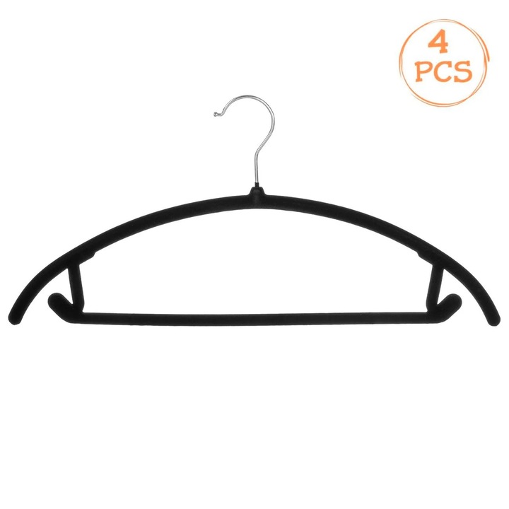 Umerase din Plastic Negre Catifelate 44x21cm - 4buc