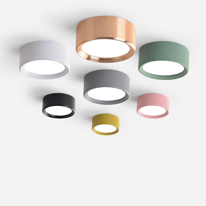 Modern fali lámpa, LED, 9W, meleg fehér, felületre szerelhető, 3 fényerősségű készlet