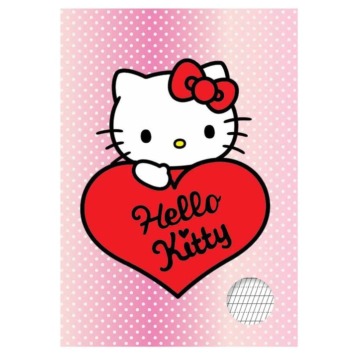 Caiet A5 de Tip 1 Model Hello Kitty cu Inima - 40F