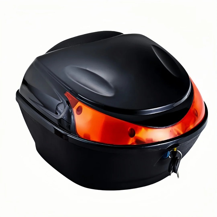 Кутия за багажник на мотор, FIXATO, 28x28x20 см, черна, с ключ и система против кражба