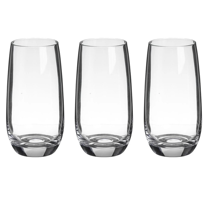 Klasszikus átlátszó üvegpohár 490ml - 3db