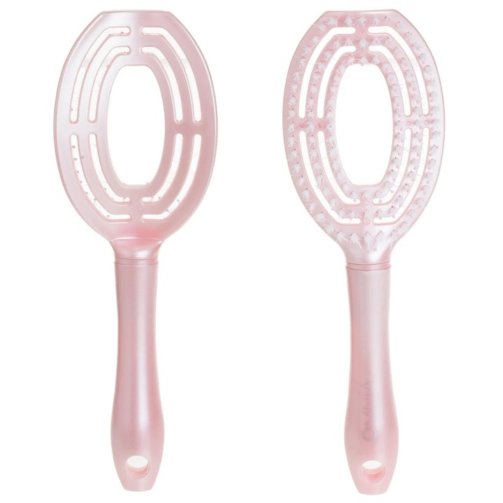 Perie Par Ovala Roz Perlat Model Perforat 24cm