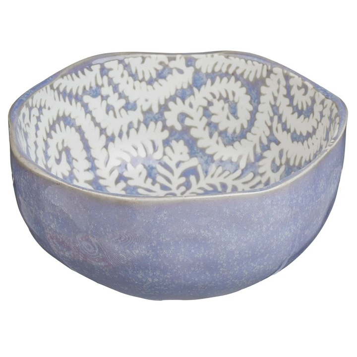 Bol din Portelan Bleu cu Model Reliefat pentru Alune - Dip