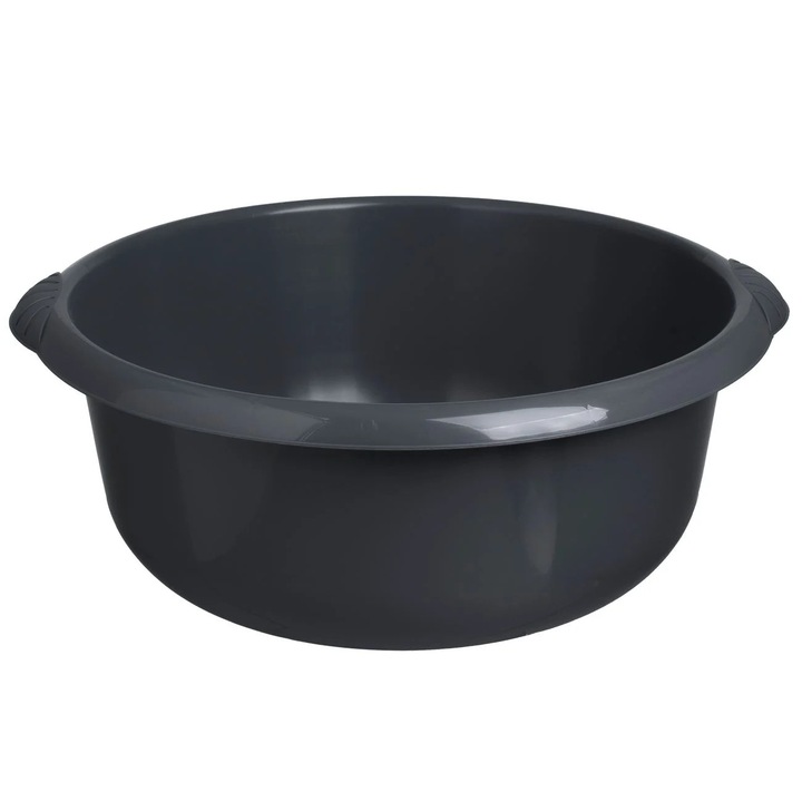 Леген, Пластмаса, Универсален, 33 литра, Компактни размери, 57x22 см, Сив