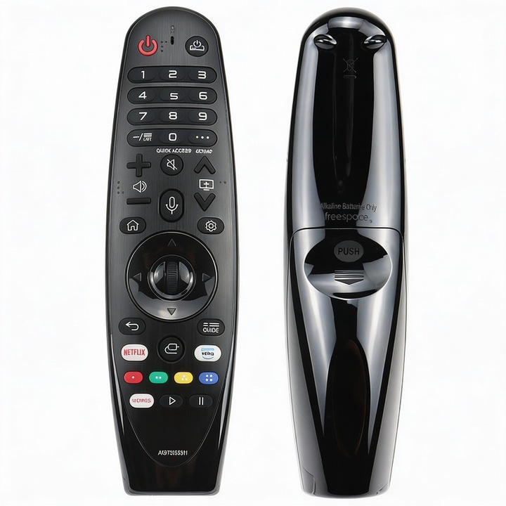 Съвместимо дистанционно управление за LG Smart TV, със специални бутони за Netflix и Amazon Prime, съвместимо с модели 2018-2026, черно