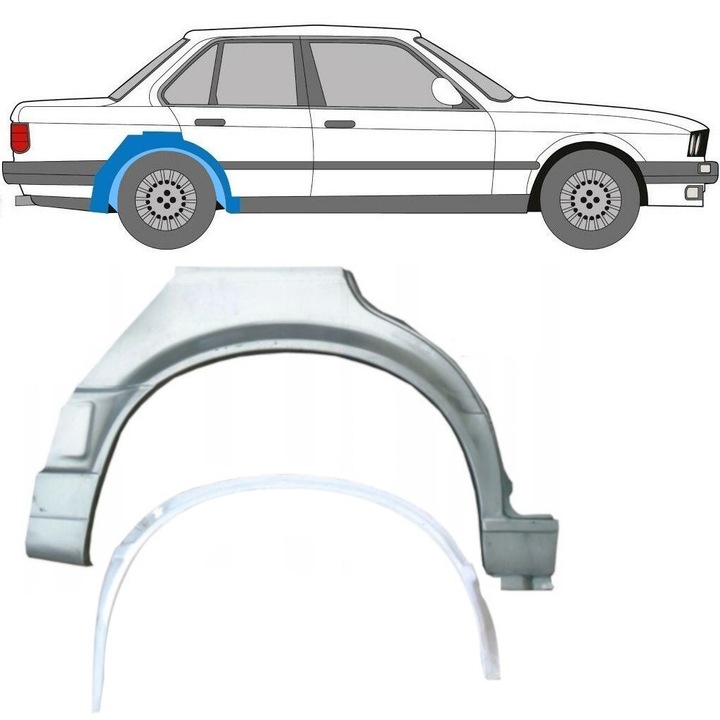 Reparatie Aripa Spate Interior + Exterior Pentru Bmw 3 E30 1987-1994 / Dreapta / Set