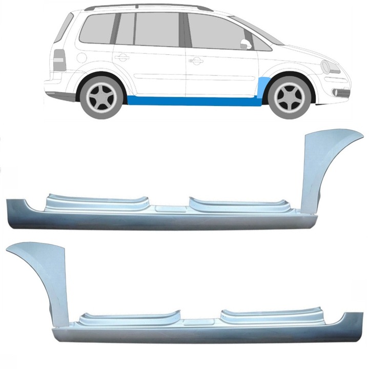 Prag Complet + Reparatie Aripa Fata Pentru Volkswagen Touran 2003-2010 / Set