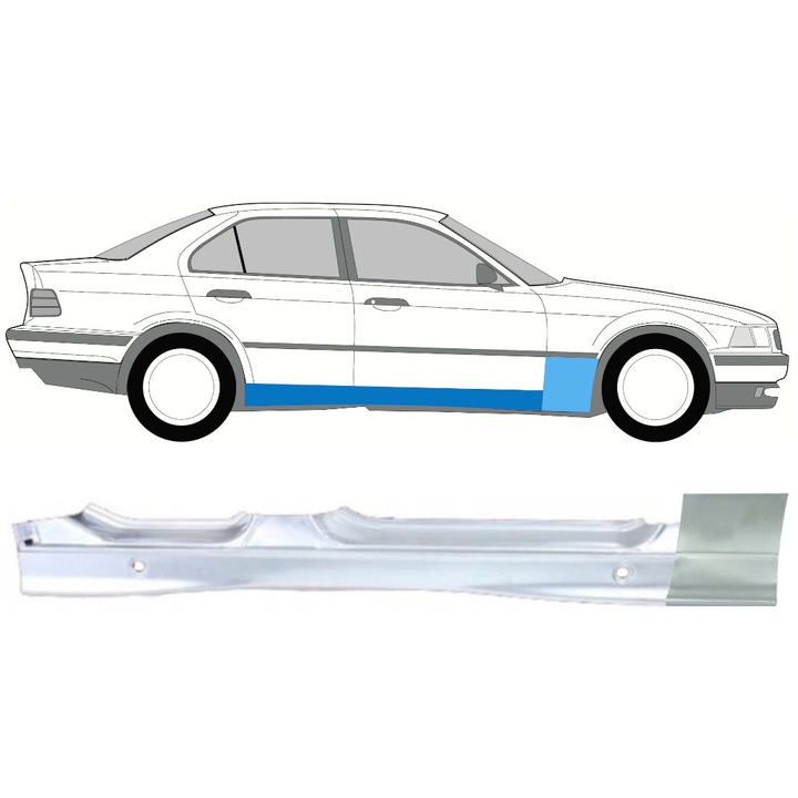 Prag Complet + Reparatie Aripa Fata Pentru Bmw 3 E36 1990-2000 / Dreapta / Set