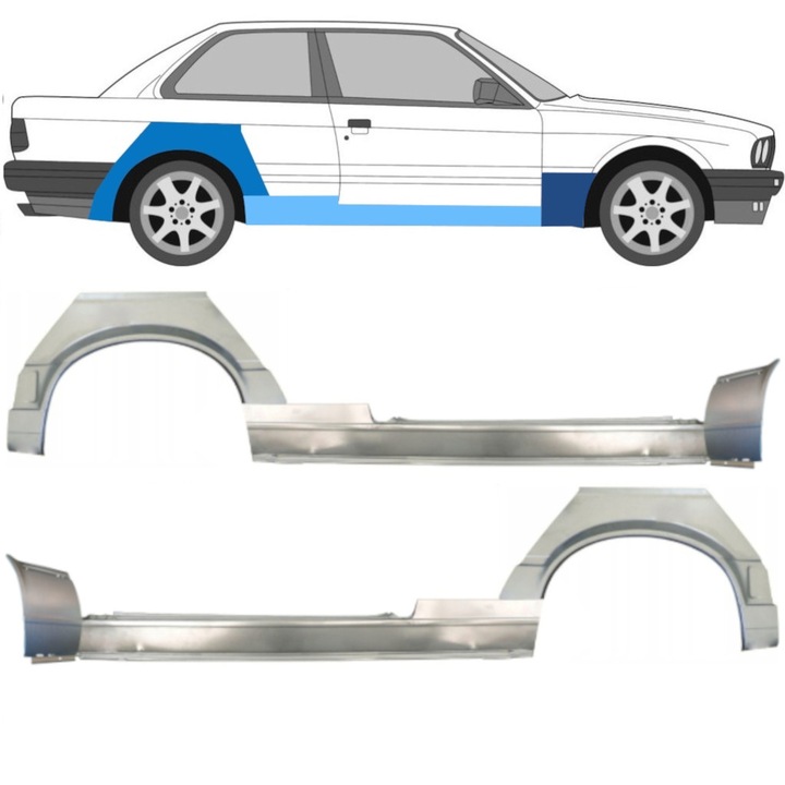 Reparatie Prag + Aripa Fata + Aripa Spate Pentru Bmw 3 E30 1987-1994 / Set