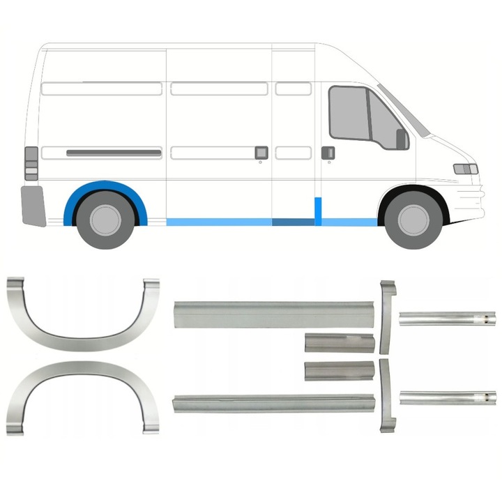 Reparatie Prag + Aripa Spate Pentru Fiat Ducato 1994-2006 / Set
