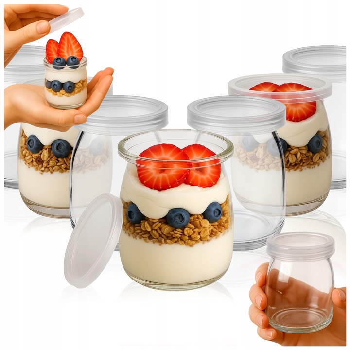 Set Borcane Din Sticla 100 ml Cu Dopuri, SuperButelki, Sticla, Pe, 90 g, Cilindric, Usor De Curatat, 7 x 5.3 x 4.1 cm, Transparent, 24 Buc