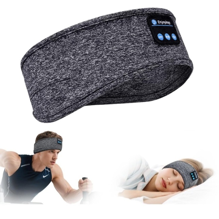 Bluetooth fejpánt, Kuvikoo™ Izzadásgátló technológia, 10 órás üzemidő, Anatómiai kialakítás az oldalt alvók számára, Ajándék pihenéshez, sporthoz és utazáshoz