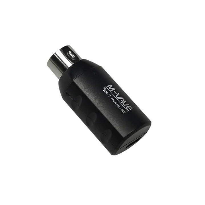 M-VAVE SK7, Adaptor MIDI wireless, Bluetooth 5.0, DIN 5 MIDI in/out pentru tastaturi, sintetizatoare, controlere, Latenta extrem de scazuta, compatibil iOS (cu BLE MIDI), Android si Windows