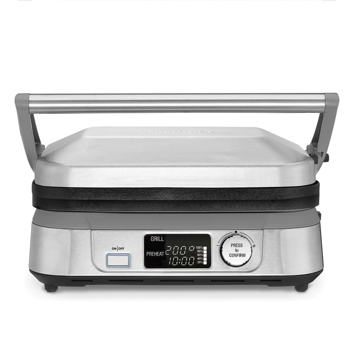 Cuisinart 6-in-1 Grill, Grill & Waffle Maker, Gratar de contact, gratar de suprafata, gratar combinat/gratar, placi pentru vafe, Placi reversibile cu acoperire antiaderenta, Afisaj digital, SearBlast