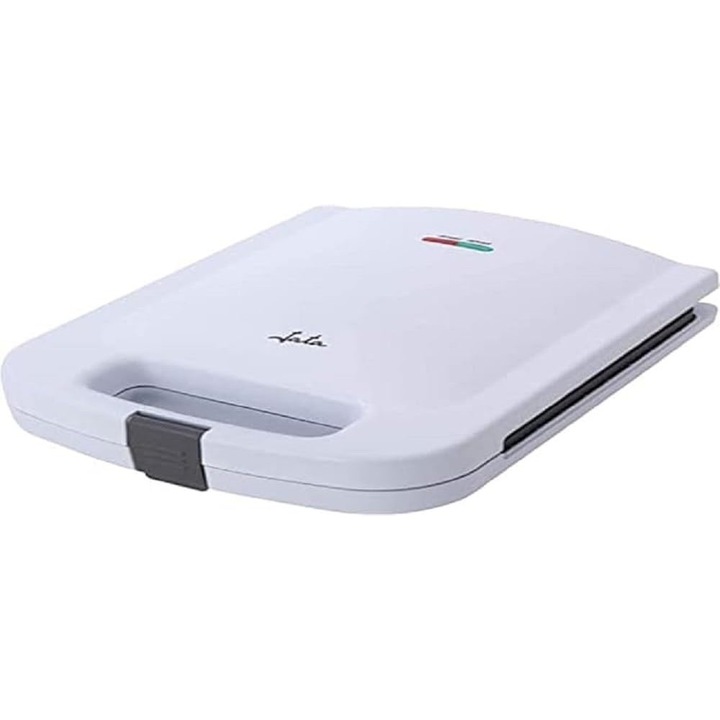 Paine de paine pentru sandvisuri Jata SW551 cu farfurii antiadere, 4 sandvisuri XXL intregi, etansare perfecta, prajire rapida si uniforma, 1400 W, curatare usoara, depozitare verticala