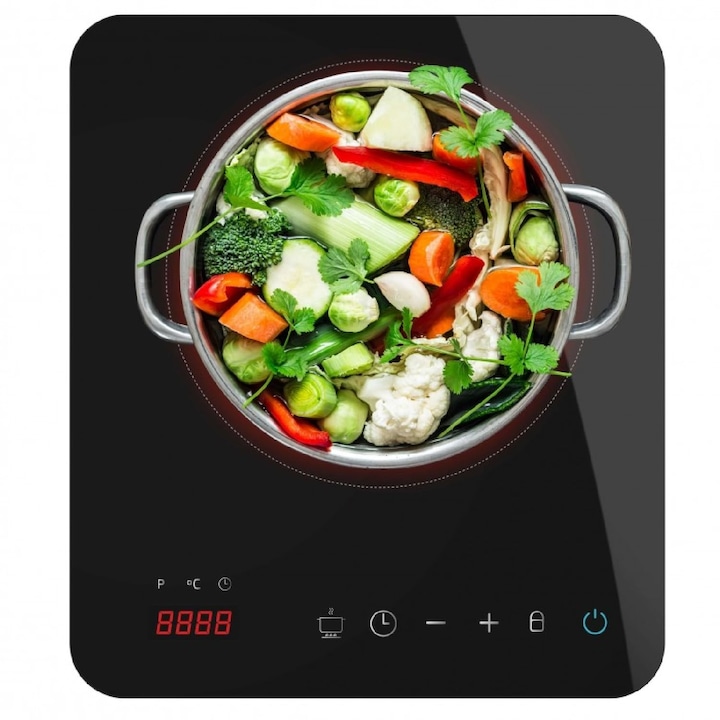 Plita electrica MPM MKE-16 inductiva 1800W neagra 6,5x31x38cm