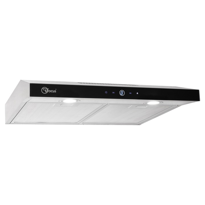 Hota incorporabila decorativa Whirlpool WHVP65FLMK, Putere de absorbtie 375 mc/h, 3 trepte viteza, Sticla neagra