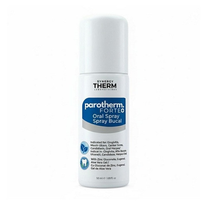 Spray de gura Parotherm fara alcool, aroma aloe vera, Synergy Therm, 50 ml
