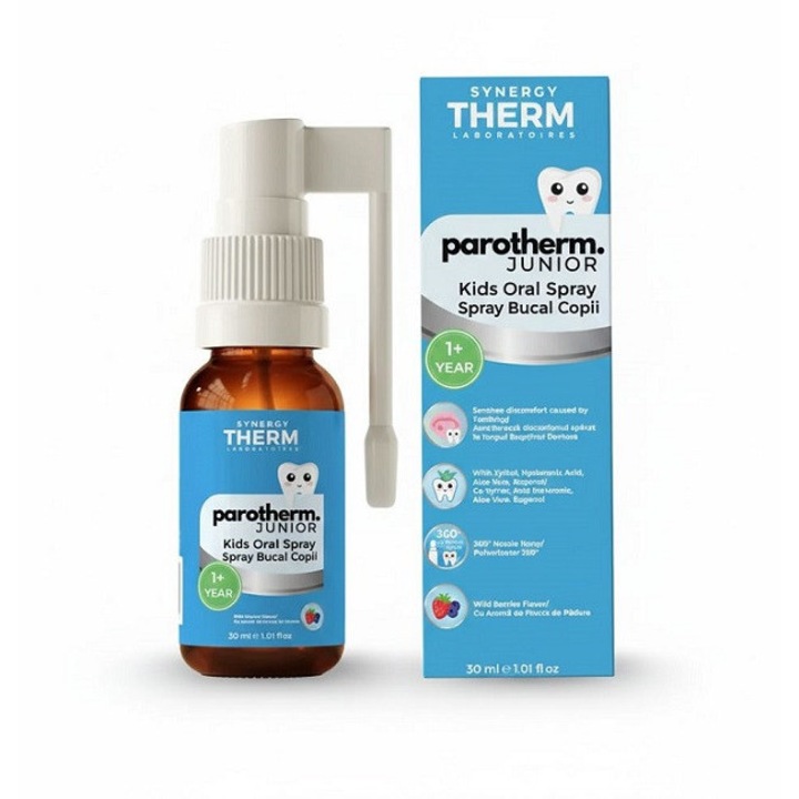 Spray Parother Junior Synergy Therm, Calmant & Protector, Fructe de padure, 30 ml