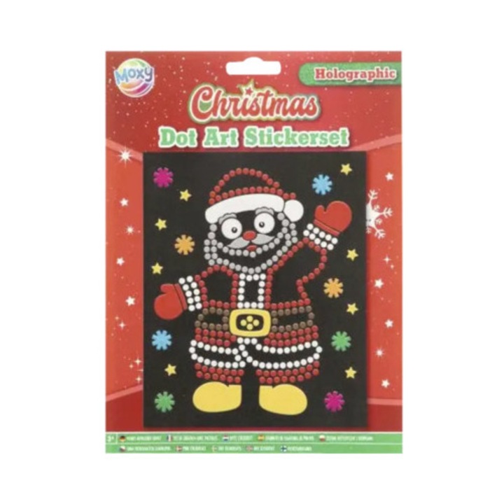 Set stickere decorative Mos Craciun, rosu, negru, gri, galben, bricolaj, interior