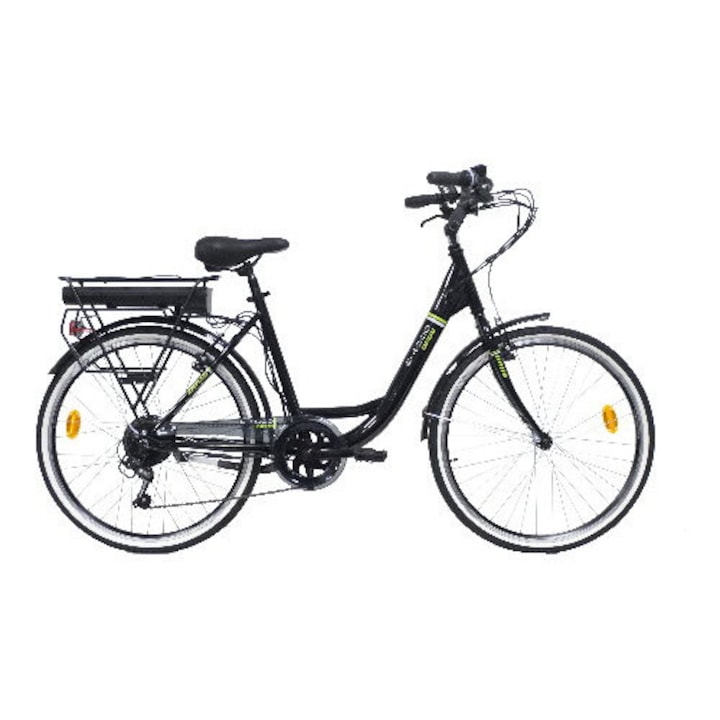 Bicicleta electrica de oras 26" E-4000, cadru otel, 6 viteze, schimbatoare Shimano, V-Brakes, baterie 7.8Ah