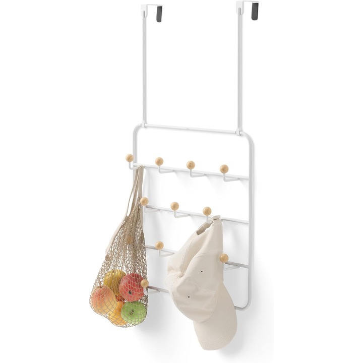 Cuier organizator Estique, Umbra, metal, alb, 60, 3x36, 2x10, 8cm