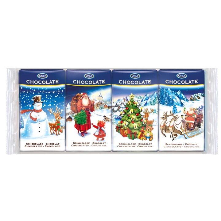 Ciocolată Only, Christmas, 60g, set 4x15g