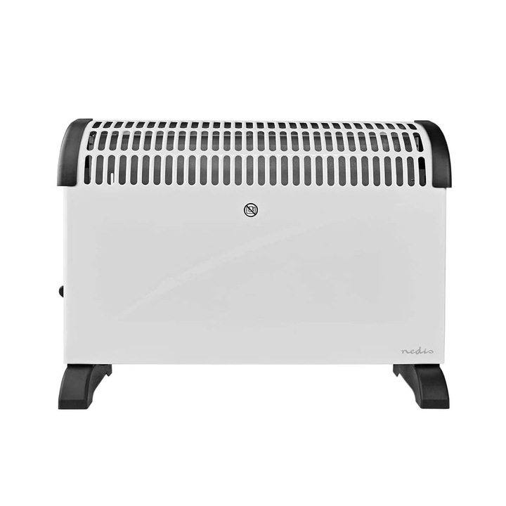 Calorifer cu convecție Nedis, alb, 2000W, termostat ajustabil, 14x58x39cm