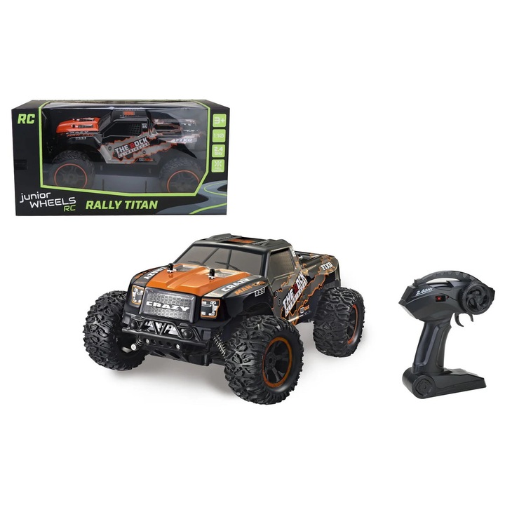 RC Rally teherautó 1:10, Junior Wheels, narancssárga, gumikerekek, 12 km/h