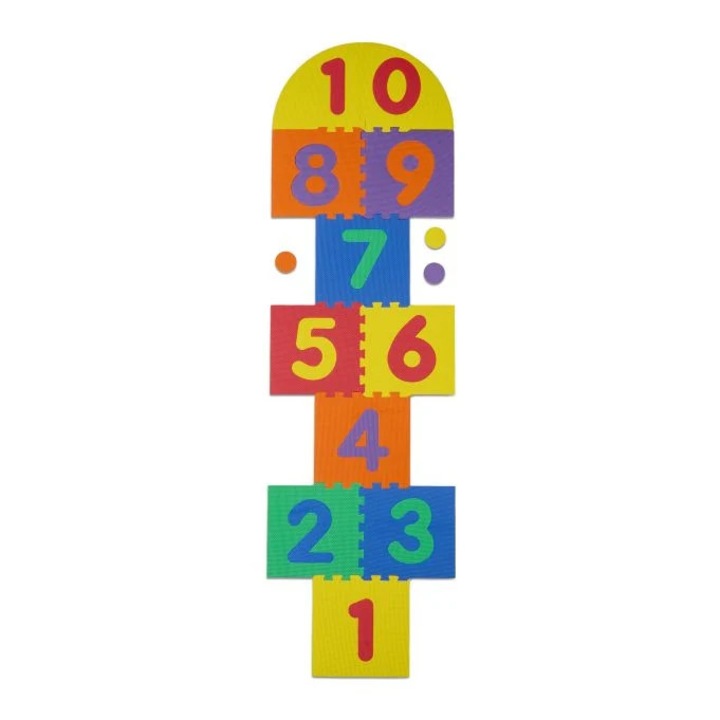 B2X kirakós szőnyeg, 11 db-os, nem mérgező habszivacs szőnyegkészlet, színes design, 33,5x32x13,5cm